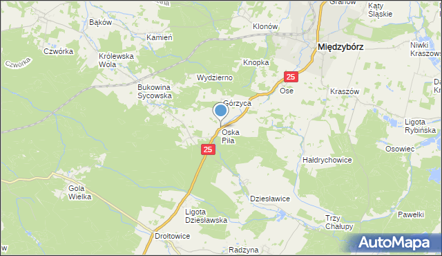 mapa Oska Piła, Oska Piła na mapie Targeo